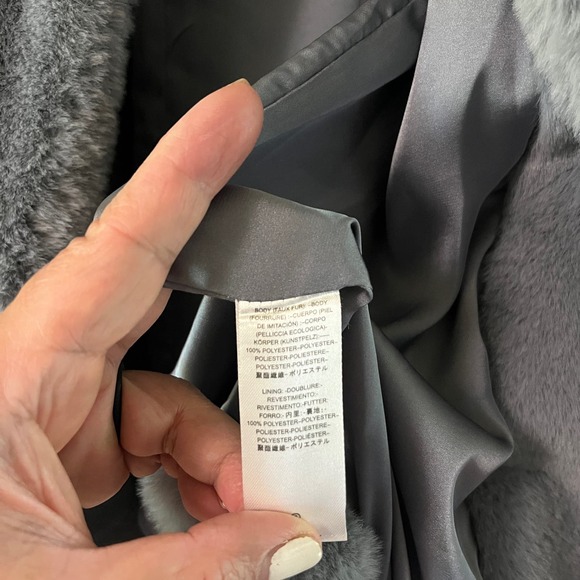 Free People Kate Faux-Fur Double Breasted Jacket in blue - Picture 3 of 12